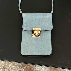 Denim cross body bag